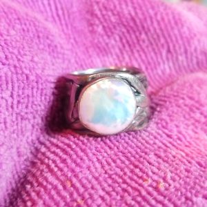 Silpada "Mermaid" Ring, Silver and Mother of Pearl, RETIRED